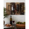 Accent Plus Four-Bottle Rustic Wood Wall-Mounted Wine Rack