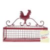 Accent Plus Single Basket Red Rooster Iron Wall Rack