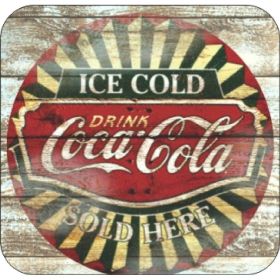 Set of 4 Coasters Ice Cold Coca Cola