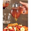 No Drip Honey Dispenser with Stand Honey Comb Shape Plastic Container Maple Syrup and Sugar Syrup Jar Pot