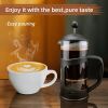 Mini French Press for 12oz Small French Press Coffee Single-Serve Maker with 4 Level Filtration System Borosilicate