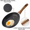 Egg Frying Pan Non Stick 8 inch Induction Wok for Steak Bacon Hot Dog Burgers Forged Aluminum Woks Nonstick Suitable for All Hobs