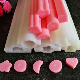 Dolphin Round Heart Shape Silicone Soap Mold Pipe Tube Handmade Cake Baking Tool (size: Heart #)