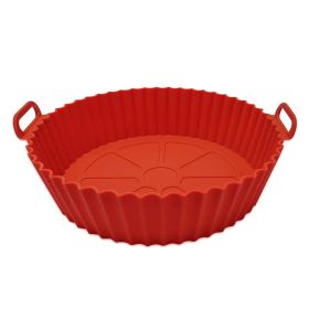 1/2 pcs Air Fryer Silicone Pot; Reusable Air Fryer Liners; Silicone Air Fryer Basket; Food Safe Air Fryer Accessories (Color: 1PCS Crimson)