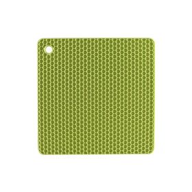 Non-Slip Honeycomb Kitchen Table Pad Multi-Purpose Hot Pads, Spoon Rest Heat Insulation Pad (Color: Green)