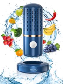 MYFYU Portable Fruit and Vegetable Washing Machine; USB Wireless Food Purifier Washing Cleaner; Fruit and Vegetable Wash for Home & Kitchen Gadgets (Color: Blue)