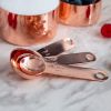 Kitchen Accessories 4Pcs/Set Measuring Cups Spoons Stainless Steel Plated Copper Wooden Handle Cooking Baking Tools