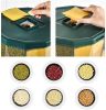 4-Grid Rice Dispenser Rotatable Sealed Grain Food Storage Box Rice Bucket